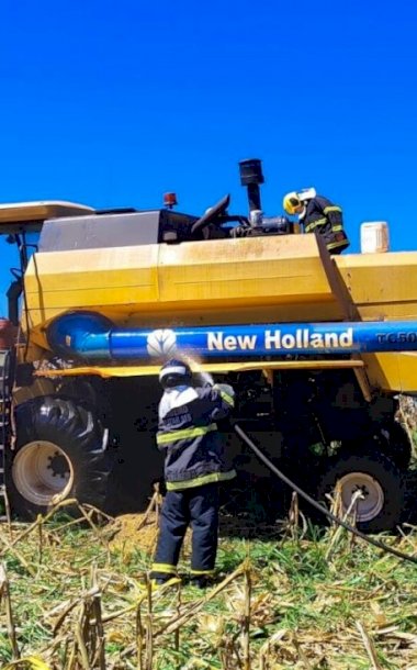 Bombeiros controlam princípio de fogo em maquinário agrícola em fazenda de Caarapó
