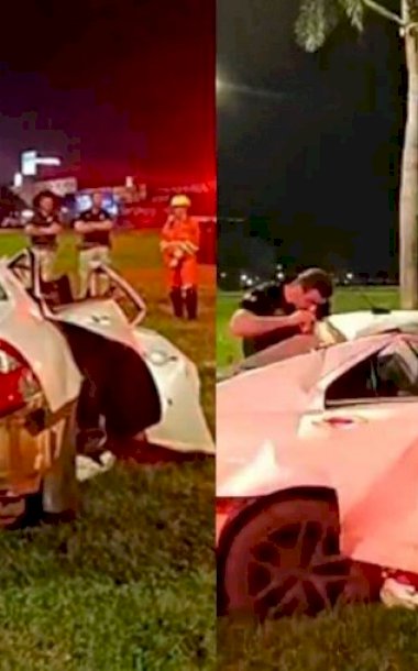 Motorista morre ao bater em árvore no trevo de Dourados