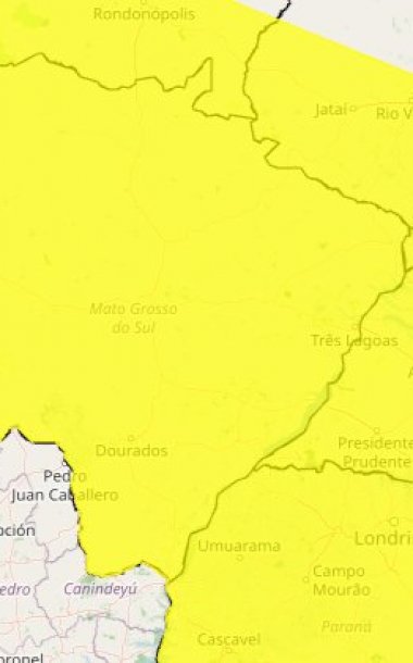 MS entra em sequ&ecirc;ncia de alertas de tempestade at&eacute; sexta-feira