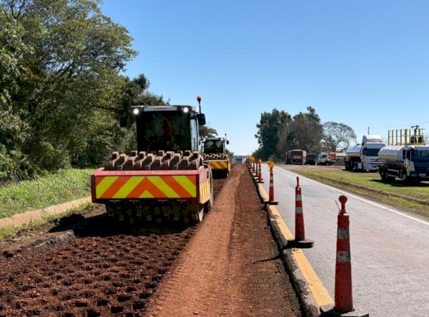 Obras de restauração do pavimento alteram tráfego temporariamente na BR-163 em Caarapó