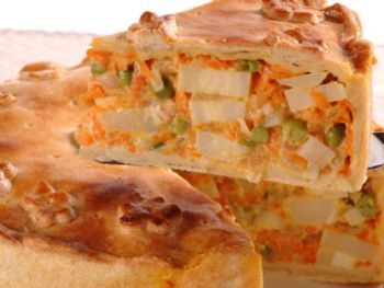 Empadão de legumes com creme de leite