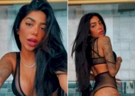 Dhiovanna Barbosa, irmã de Gabigol, posa de body transparente