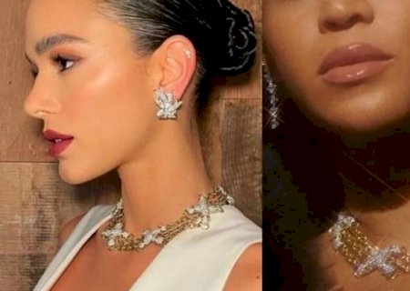 Bruna Marquezine repete colar usado por Beyoncé com 755 diamantes