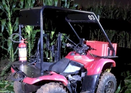 Quadriciclo furtado de empresa em Caarapó é localizado em plantação de milho