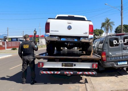 DOF apreende em Amambai camionete adulterada que seguia para o Paraná