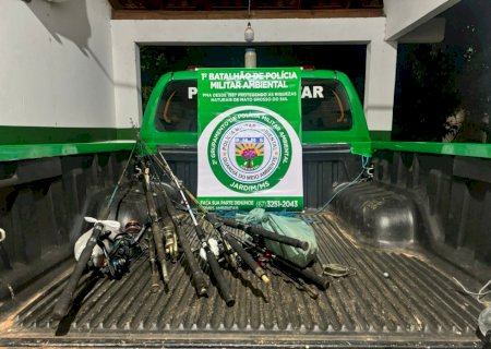 Polícia Militar Ambiental de Jardim autua pescadores por uso de petrechos ilegais e captura de peixes abaixo do tamanho permitido