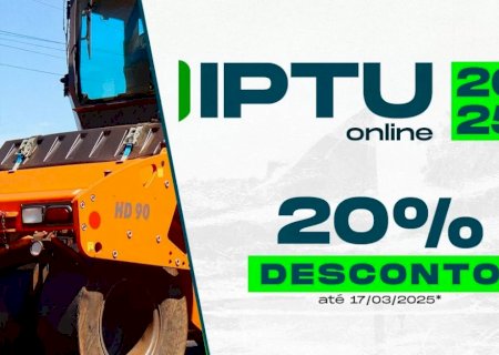 IPTU 2025: Caarapó garante desconto de 20% no pagamento à vista>