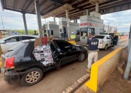 No Pedágio de Caarapó, PRF apreende veículos carregados com cigarros contrabandeados na BR-163>