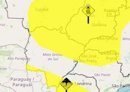 MS termina a semana com alerta de chuvas intensas e baixa umidade, inclusive para Caarapó