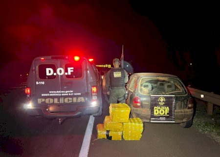 Caarapó: DOF apreende veículo que seguia para o Rio Grande do Sul com mais de cem quilos de drogas