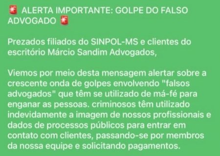 Falso advogado: golpe cresce em MS e usa nomes reais de profissionais da advocacia