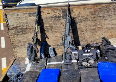 PRF apreende 2,8 toneladas de maconha, haxixe e armas na BR-163 em MS>