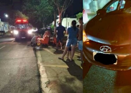Pedestre é atropelado por carro no centro de Caarapó