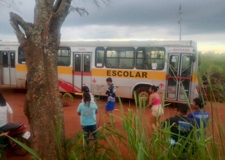 Criança de 7 anos morre atropelada por ônibus após descer de transporte escolar em Caarapó>