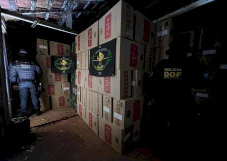 Entreposto clandestino com 34,5 mil pacotes de cigarros é descoberto em Mundo Novo