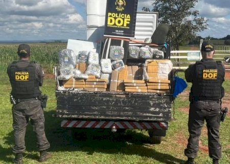 DOF apreende mais de meia tonelada de drogas escondidas em caminhão de mudança>