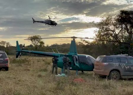 Helicóptero com 350 quilos de cocaína é interceptado em MS>