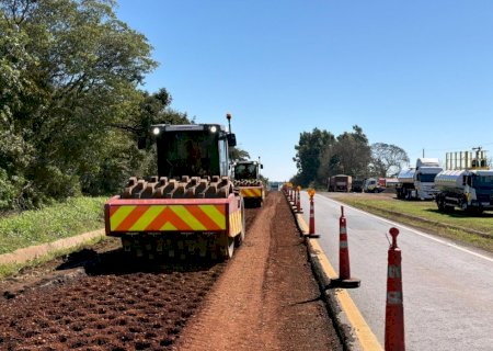 Obras de restauração do pavimento alteram tráfego temporariamente na BR-163 em Caarapó>