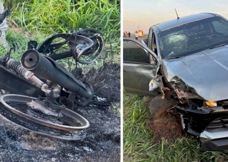 Motociclista morre em colisão com caminhonete na BR-376, próximo a Amandina>