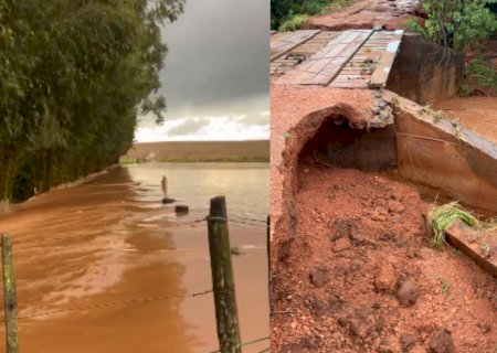 Temporal alaga plantação, danifica ponte e derruba árvores em MS